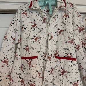 Lord & Taylor Santa Print Pajama Top